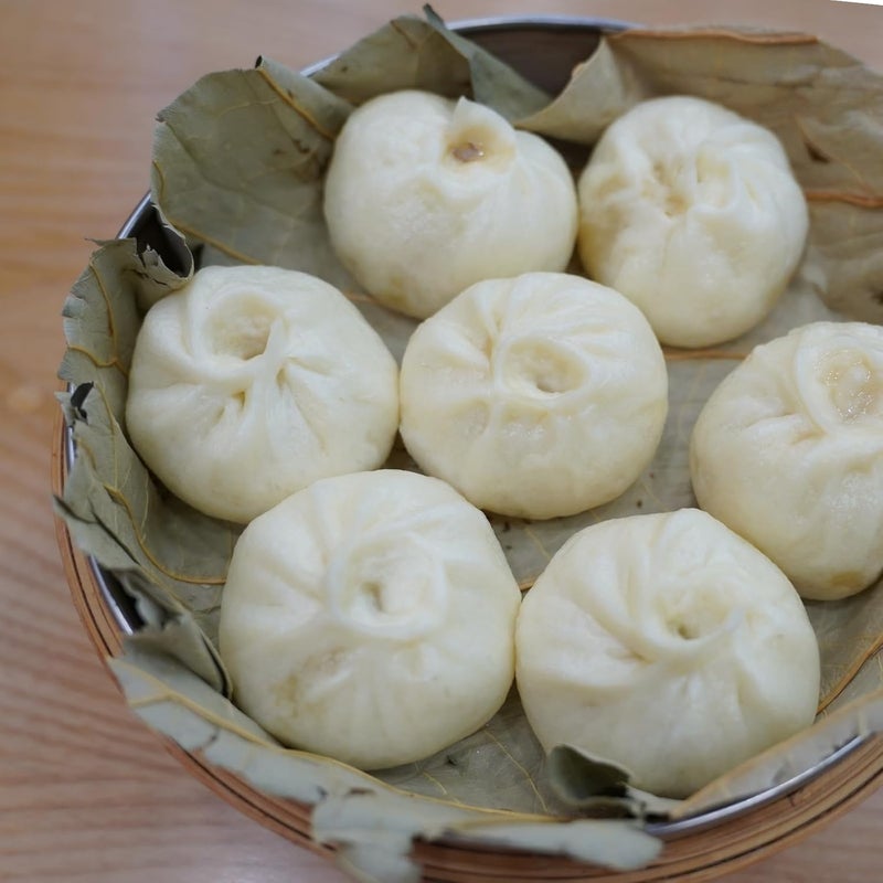 Rainlily Wen Dried Lotus Leaves Sushi Plate Decoration Round Shape 50 PCS Diameter for 8.5'' Food Wrapping Party Decoration Cooking Making Lo Mai GAI, Green - Image 5